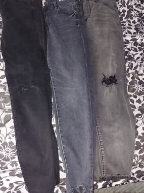 American Eagle Outfitters Black Washed Slim Jeans